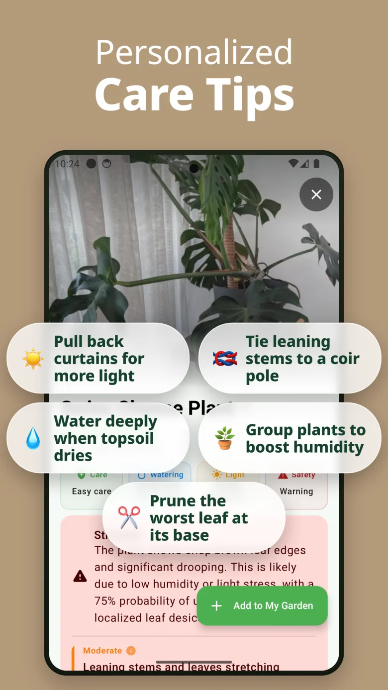 Track plant health with scan history