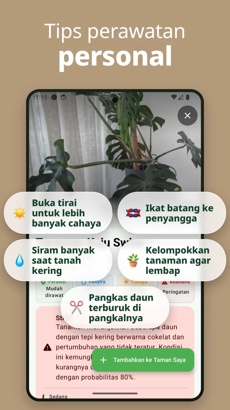 Pantau kesehatan tanaman dengan riwayat pemindaian
