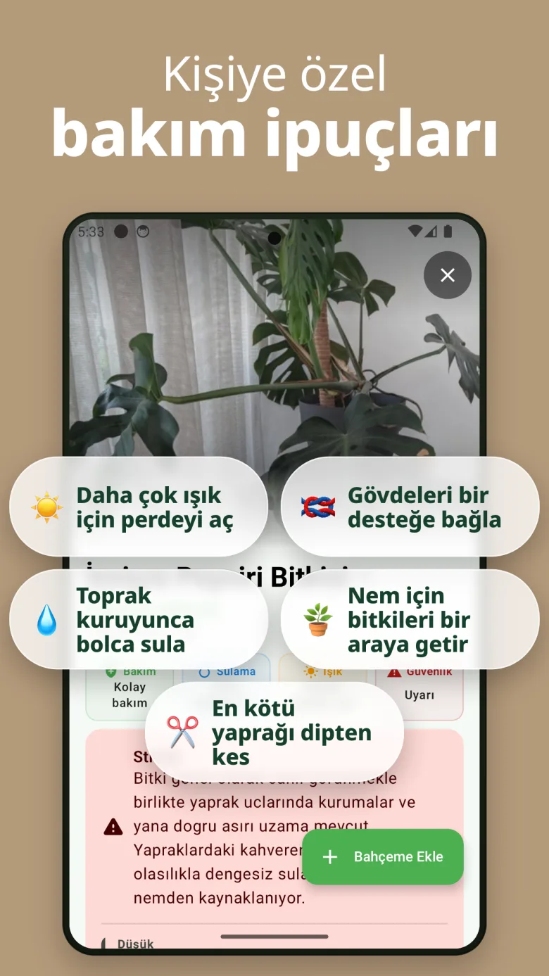 Tarama geçmişiyle bitki sağlığını takip edin