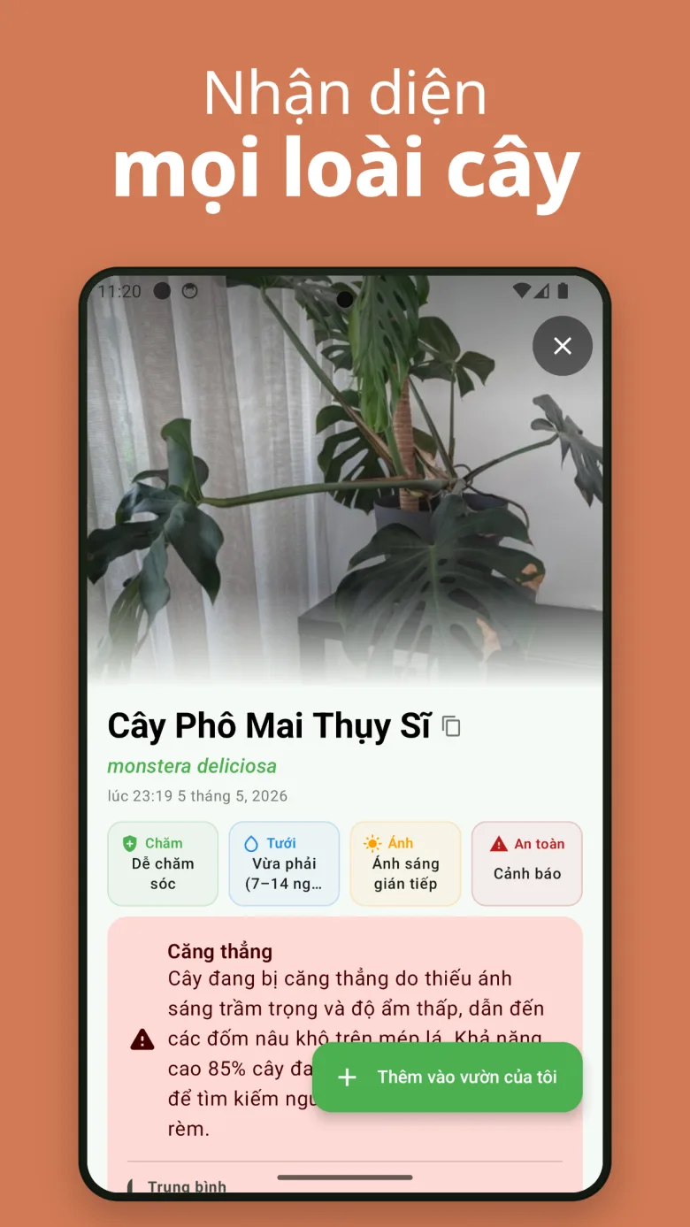 Dễ sử dụng — nhận diện bất kỳ cây nào trong vài giây